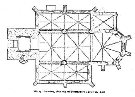 Grundriss der Stadtkirche St. Crescentius in Naumburg Jahr: 1937 Druck: Die Bau- und Kunstdenkmäler im Regierungsbezirk Kassel, NF Bd. 1, Kreis Wolfhagen, hg. von Friedrich Bleibaum, Kassel 1937, S. 113